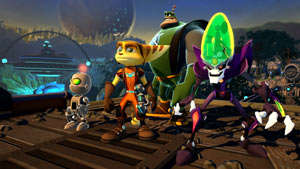 The four playable characters of Ratchet & Clank: All 4 One