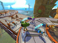 Four-player co-op screen from Ratchet & Clank: All 4 One