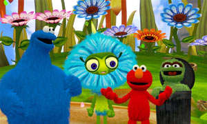 Cookie Monster, Elmo and Oscar the Grouch with new friend in Sesame Street: Once Upon A Monster
