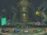 Kratos using the Blades of Chaos against Parappa the Rapper in PlayStation All-Stars Battle Royale