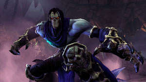 Death at the ready in an attack crouch in Darksiders II