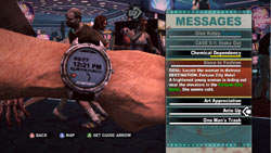 In-game wristwatch messaging and reminders in Dead Rising 2