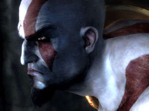 Kratos in profile from God of War III