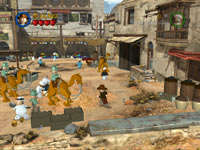 Raiders of the Lost Ark inspired scene of an Egyptian marketplace in LEGO Indiana Jones 2: The Adventure Continues