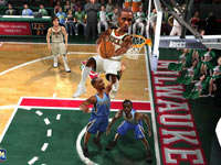 Two-on-two action featuring the Bucks and the Kings in NBA JAM