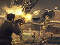 Capelli taking a shot at an enemy from long-range in Resistance 3