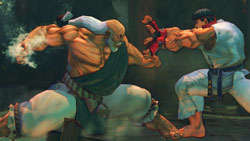 Gouken showing Ryu that he is still the master in 'Street Fighter IV'