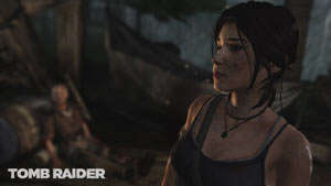 Lara Croft in profile Tomb Raider