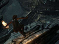 Lara Croft showing that she still has some platforming skills in Tomb Raider