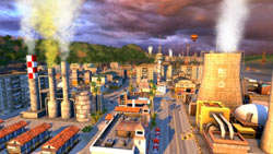 A close-up of an industrial site in Tropico 4