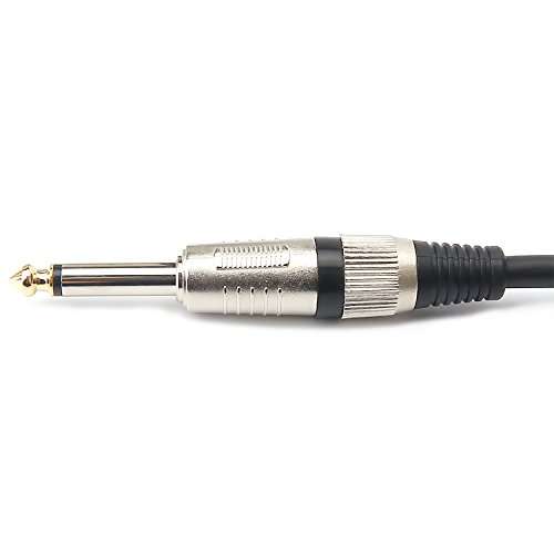 TISINO Microphone Cable XLR Female to 6.35 mm (1/4 Inch TS) Mono Male Plug Unbalanced Interconnect