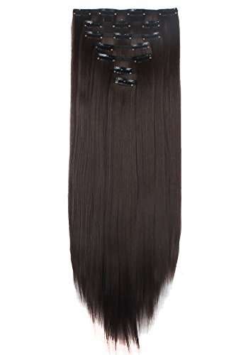 7Pcs 16 Clips 23-24 inch Thick Curly Straight Full Head Clip in on Double Weft Hair Extensions