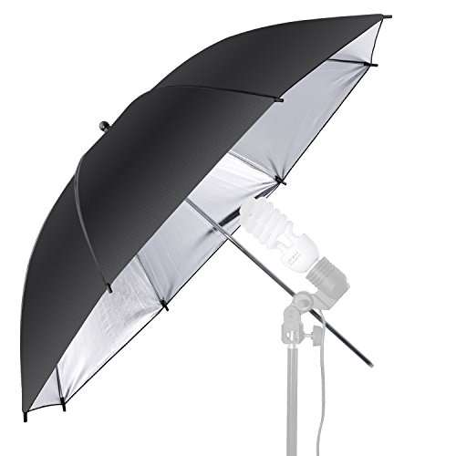Neewer 33"/83cm Photo Studio Black/Silver Reflective Lighting Umbrella for Photography Studio Flash