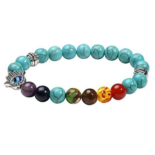 Milakoo 1-6 Pcs Evil Eye Bracelet Lava Stone Beads Essential Oil Diffuser Bracelet for Men Women