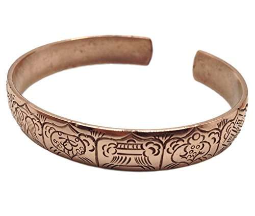 100% Pure Copper Tibetan Healing Bracelet and Ring Set. Unisex, Hand Made High Gauge Copper