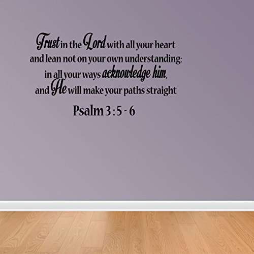 Trust In The Lord Proverbs 3:5-6 Religious Wall Art Decal Vinyl Quote Scripture