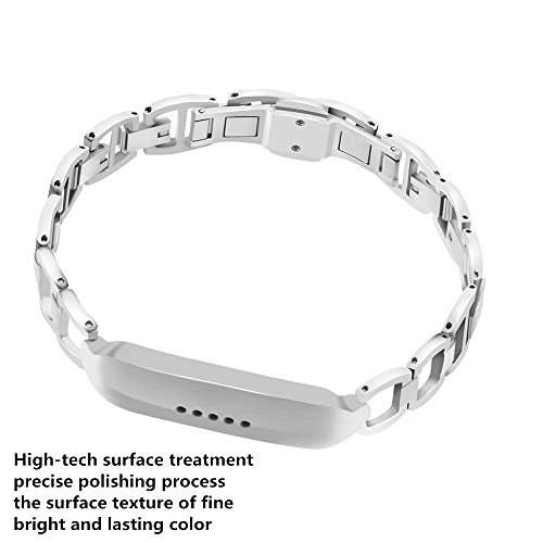 CUZOW for Fitbit Flex 2 Band Women Men, Stainless Steel Metal Replacement Wristband for Fitbit Flex