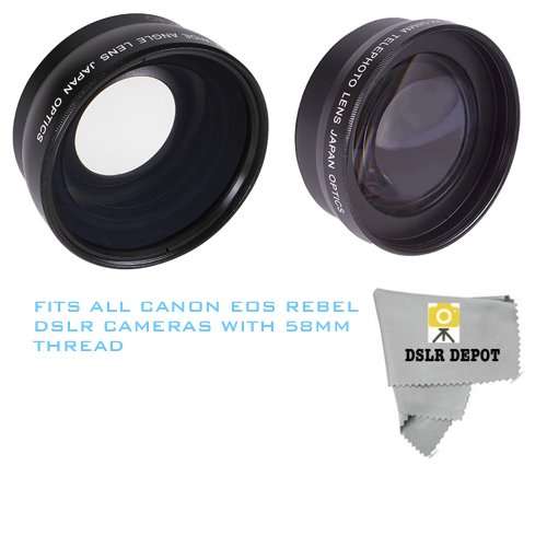 58MM WIDE ANGLE MACRO LENS + 2.2X OPTICAL TELEPHOTO ZOOM LENS FOR CANON REBLE DSLR CAMERAS