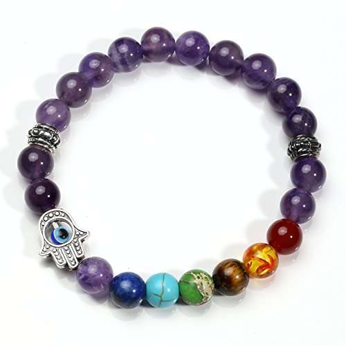 Milakoo 1-6 Pcs Evil Eye Bracelet Lava Stone Beads Essential Oil Diffuser Bracelet for Men Women