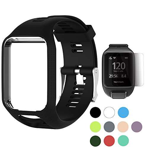 TUSITA WristBand for TomTom Runner 2 3/Spark/Spark 3/Golfer 2/Adventurer, Replacement Silicone Band