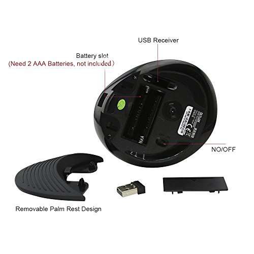 Delux Ergonomic Mouse, Wireless Vertical Mouse, 2.4G Optical Ergonomic Vertical Mouse 600/100..