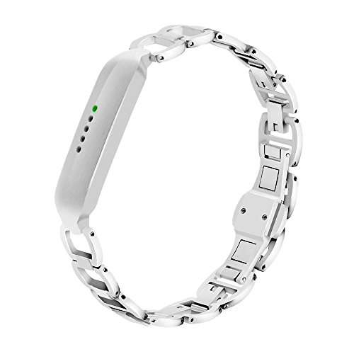 CUZOW for Fitbit Flex 2 Band Women Men, Stainless Steel Metal Replacement Wristband for Fitbit Flex
