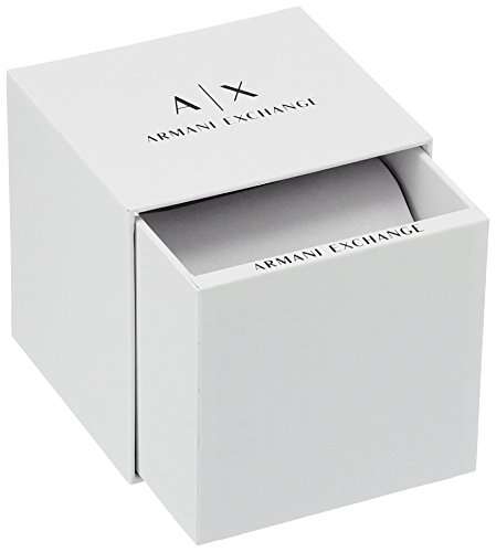 A|X Armani Exchange Men's Silvertone White Nylon With Silicone Straps Watch