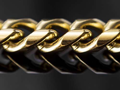 18k Gold Plated Cuban Link Chain Bracelet For Men + Gift Bag