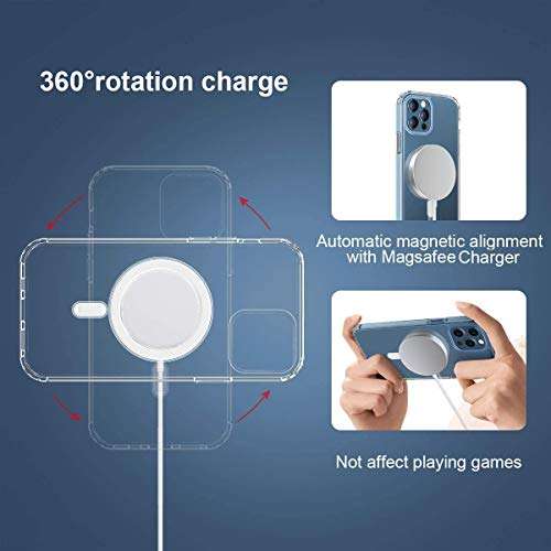 HVDI Clear Magnetic Case for iPhone 11 Pro Max with Mag-Safe Wireless Charging,Soft Silicone TPU ...