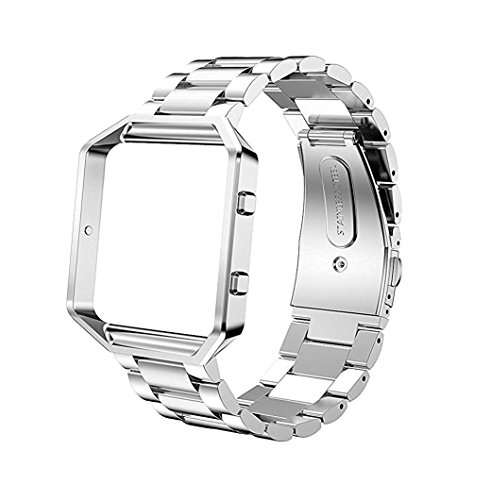 Juvnile Fitness Smart Watch Band Replacement for Fitbit Blaze, Premium Staineless Steel Fitbit Band