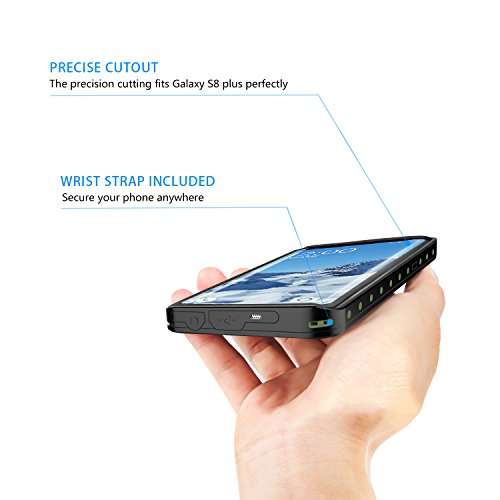 Samsung Galaxy S8 Waterproof Case, UBeesize Transparent-back ShockProof Protective Case with Dirtpr