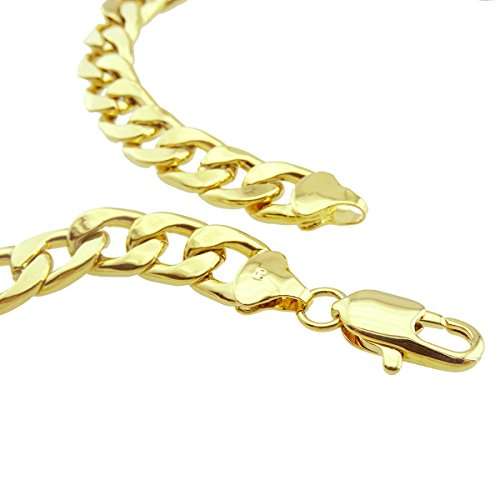 Passage 7 Copper 18K Real Gold Plated Curb Chain Hip-Hop Necklace USA Made 24 Inch-9MM Wide MANS Je