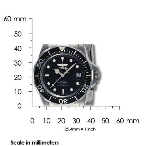Invicta Men's 8926 Pro Diver Collection Automatic Watch, Silver-Tone/Black Dial/Half Ope..