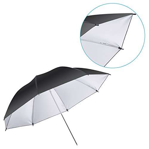 Neewer 33"/83cm Photo Studio Black/Silver Reflective Lighting Umbrella for Photography Studio Flash