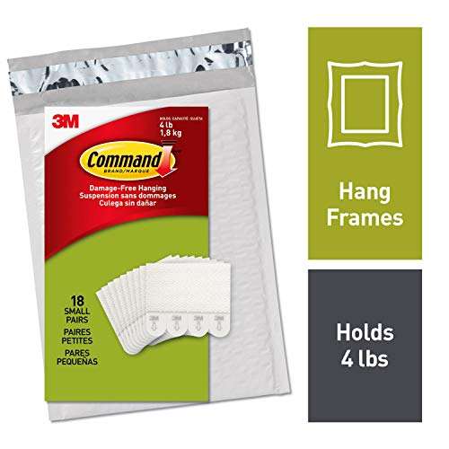 Command 3M Picture Hanging Strips, White, Strong and Versatile, 18 Pairs (36 Strips), Gallery Wall P
