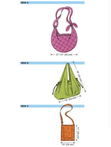 Kwik Sew K3805 Metro Bags Sewing Pattern, No Size