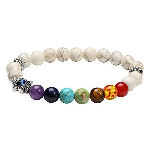 Milakoo 1-6 Pcs Evil Eye Bracelet Lava Stone Beads Essential Oil Diffuser Bracelet for Men Women