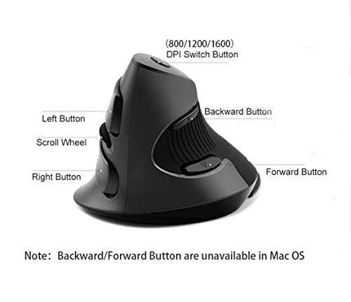 Delux Ergonomic Mouse, Wireless Vertical Mouse, 2.4G Optical Ergonomic Vertical Mouse 600/100..