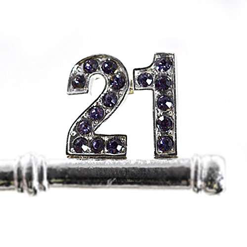 1 X BUTTERFLY GIFT BOXED 21ST BIRTHDAY KEY KEEPSAKE - PURPLE