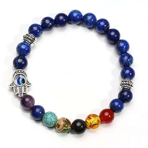 Milakoo 1-6 Pcs Evil Eye Bracelet Lava Stone Beads Essential Oil Diffuser Bracelet for Men Women