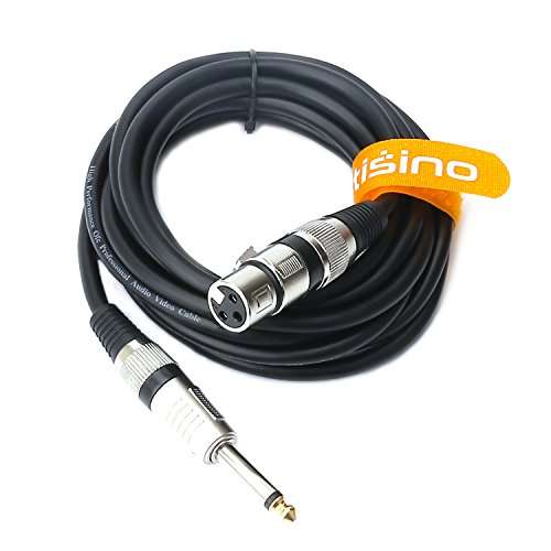 TISINO Microphone Cable XLR Female to 6.35 mm (1/4 Inch TS) Mono Male Plug Unbalanced Interconnect