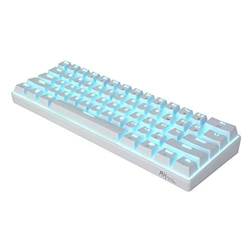 Royal Kludge RK61 61 Keys Wired/ Wireless Multi-Device Yellow LED Backlit Mechanical Gaming/O..