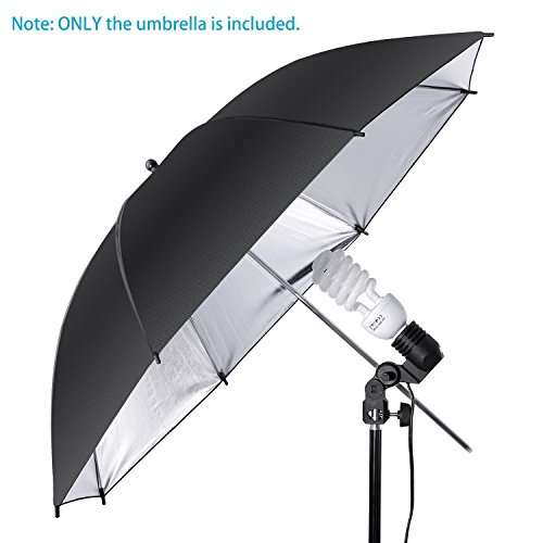 Neewer 33"/83cm Photo Studio Black/Silver Reflective Lighting Umbrella for Photography Studio Flash