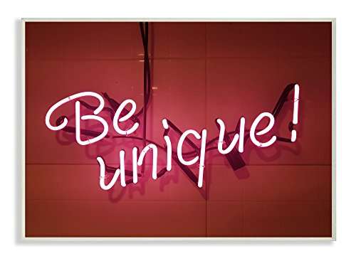 Stupell Home Dcor Be Unique Neon Sign Photography Wall Plaque Art, 10 x 0.5 x 15, Proudly Made in