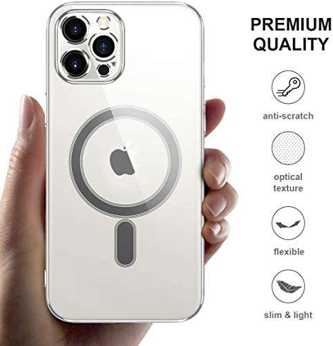 HVDI Clear Magnetic Case for iPhone 11 Pro Max with Mag-Safe Wireless Charging,Soft Silicone TPU ...