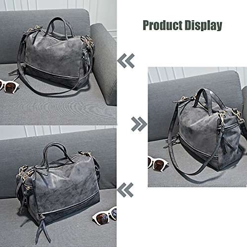 FIGROL Fashion Women Nubuck PU Leather Vintage Shoulder Bag Top Handle Satchel Handbags Motorcycle