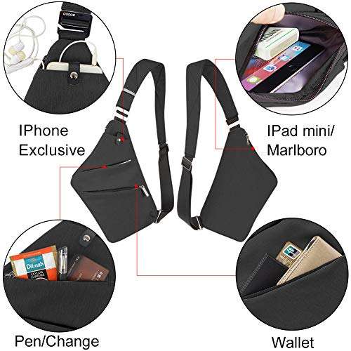 OSOCE Sling Bag Chest Shoulder Bag,Crossbody Backpack Waterproof Multipurpose Daypacks for Travel S