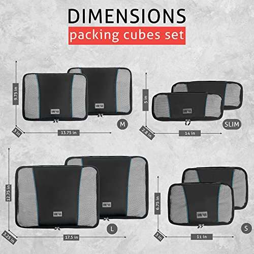 Travel Packing Cubes Set  8 Luggage Packing Organizers  Compression Packing Cubes