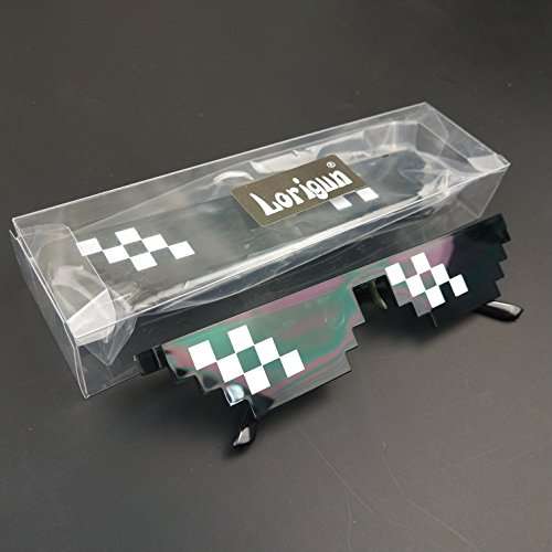 Lorigun Thug Life Sunglasses Pixelated Mosaic Glasses Party Glasses MLG Shades