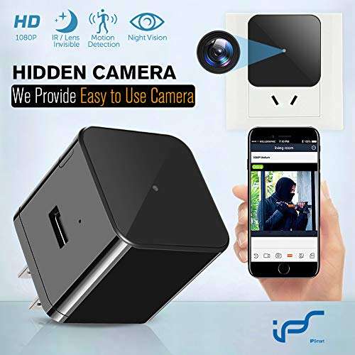 Hidden Camera WiFi Adapter 1080P Spy Camera Wall Charger with Night Vision Spy USB Camera